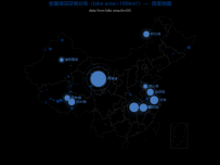 全国湖泊空间分布（lake area>100km²）—  百度地图 [地理坐标,散点图]