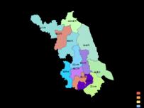 江苏省地图 [地理坐标,地图,散点图]