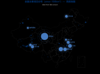 全国主要湖泊分布（area>100km²）—  百度地图 [地理坐标,散点图]