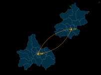成都重庆  双点双流向 [地理坐标,图形组件,路径图]