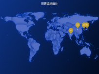世界流量统计 [地理坐标,地图,散点图]