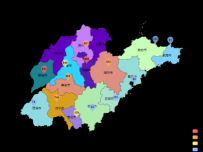 山东地图 [地理坐标,地图,散点图]
